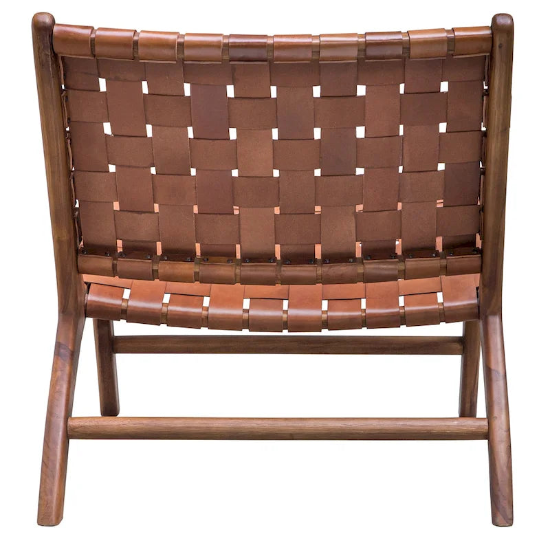 Fauteuil d'appoint en cuir tressé