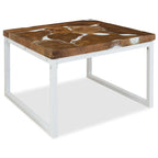 Table Basse Table d'Appoint Meuble de Salon en Résine de Teck - 23,6 x 23,6 x 15,7 (L x l x H)