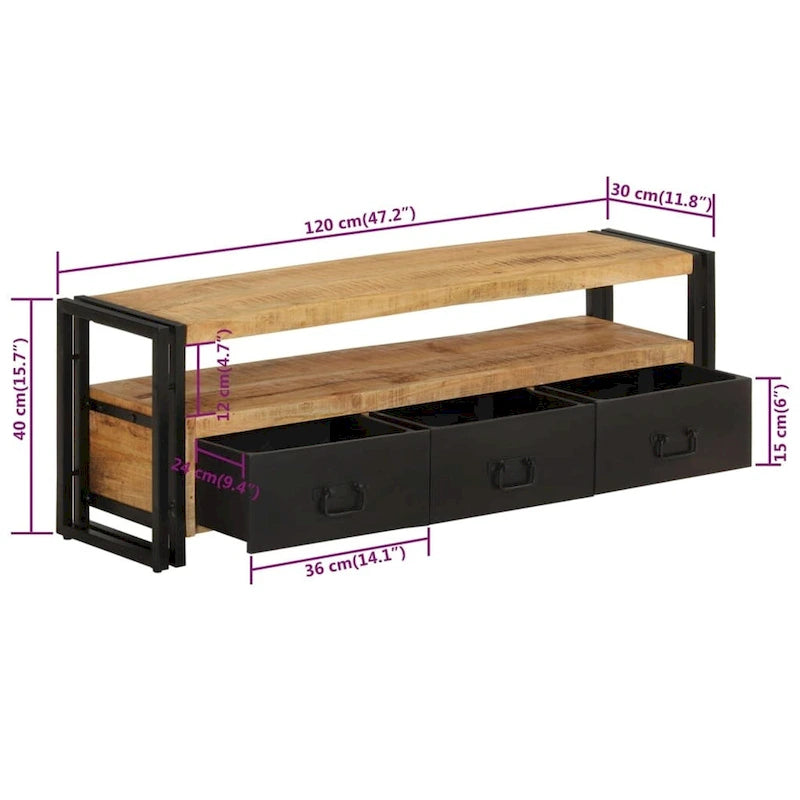 Meuble TV XL Meuble TV Console Buffet Meuble Télévision Unité Média Maison Armoire Placard - 120x30x40 cm
