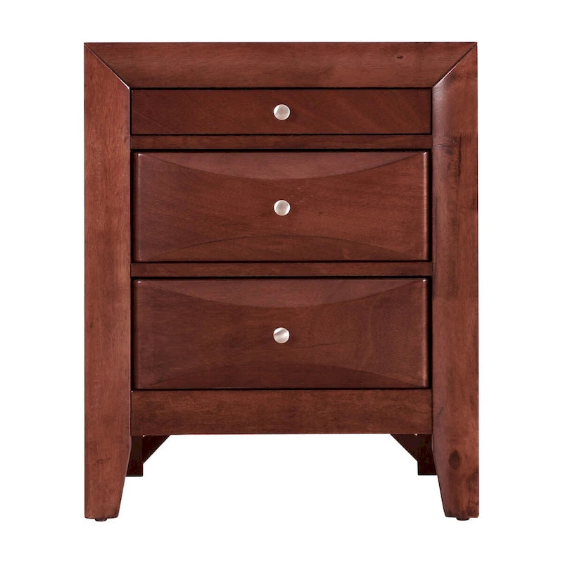 Table de chevet en bois moderne de 23 po avec 3 tiroirs et bouton en métal