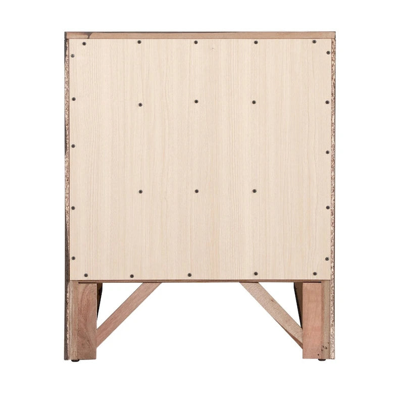 Table de chevet en bois moderne de 23 po avec 3 tiroirs et bouton en métal