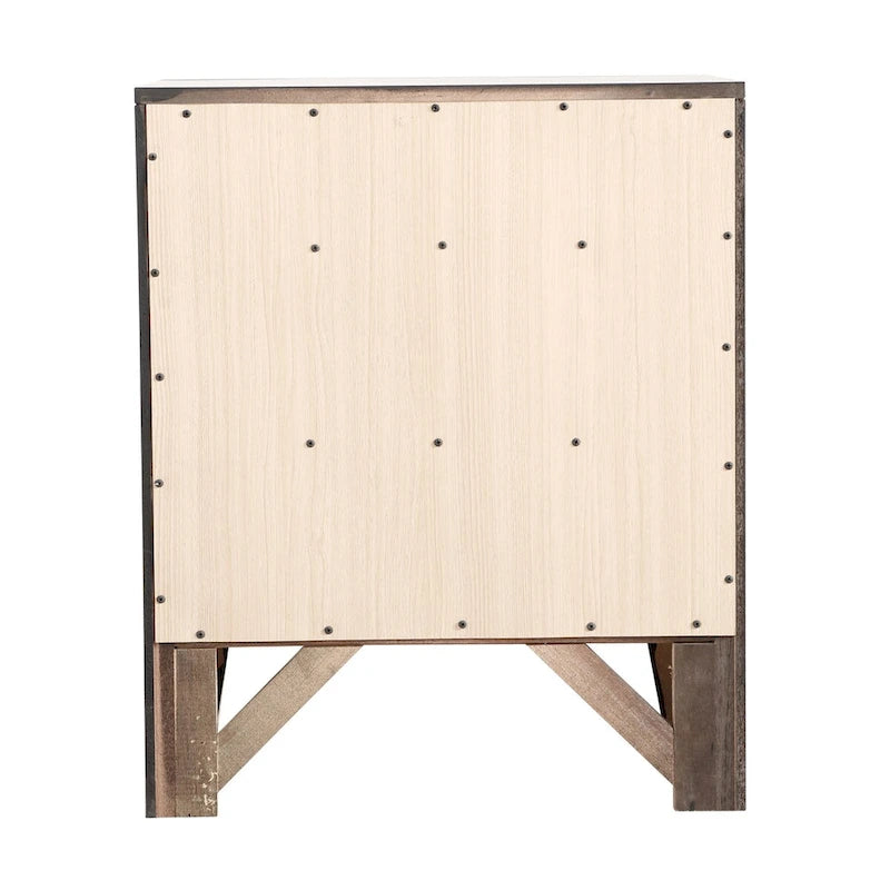 Table de chevet en bois moderne de 23 po avec 3 tiroirs et bouton en métal