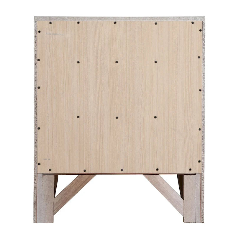 Table de chevet en bois moderne de 23 po avec 3 tiroirs et bouton en métal