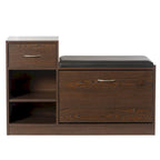 Banc de rangement à chaussures en bois avec coussin pour entrée