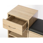 Banc de rangement à chaussures en bois avec coussin pour entrée