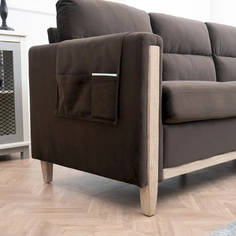 Canapé trois places confortable en bois massif