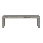 Banc en bois d'acacia avec incrustation en chevrons, marron