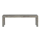 Banc en bois d'acacia avec incrustation en chevrons, marron