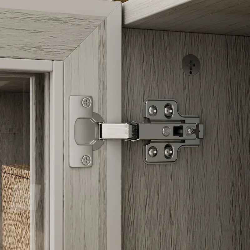 Meuble TV Élégant avec Nombreuses Étagères et Accents de Verre