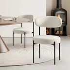 Chaises de salle à manger rondes rembourrées modernes du milieu du siècle - Lot de 2