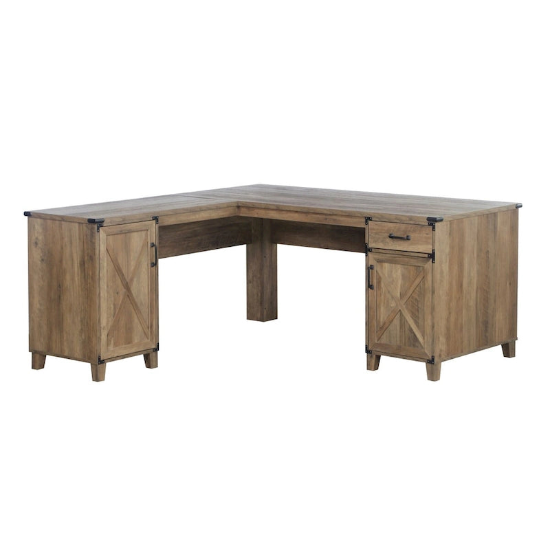 Bureau d'angle en chêne rustique Oxford Farmhouse