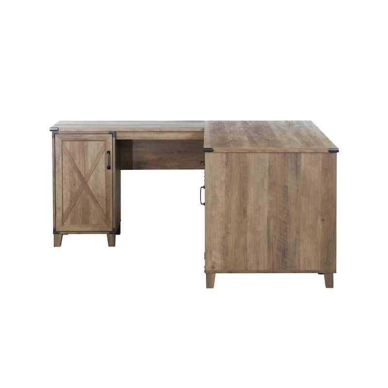 Bureau d'angle en chêne rustique Oxford Farmhouse