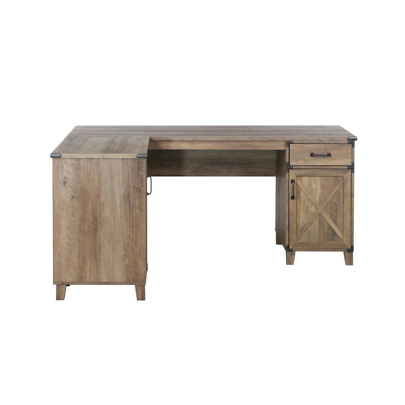 Bureau d'angle en chêne rustique Oxford Farmhouse