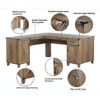 Bureau d'angle en chêne rustique Oxford Farmhouse
