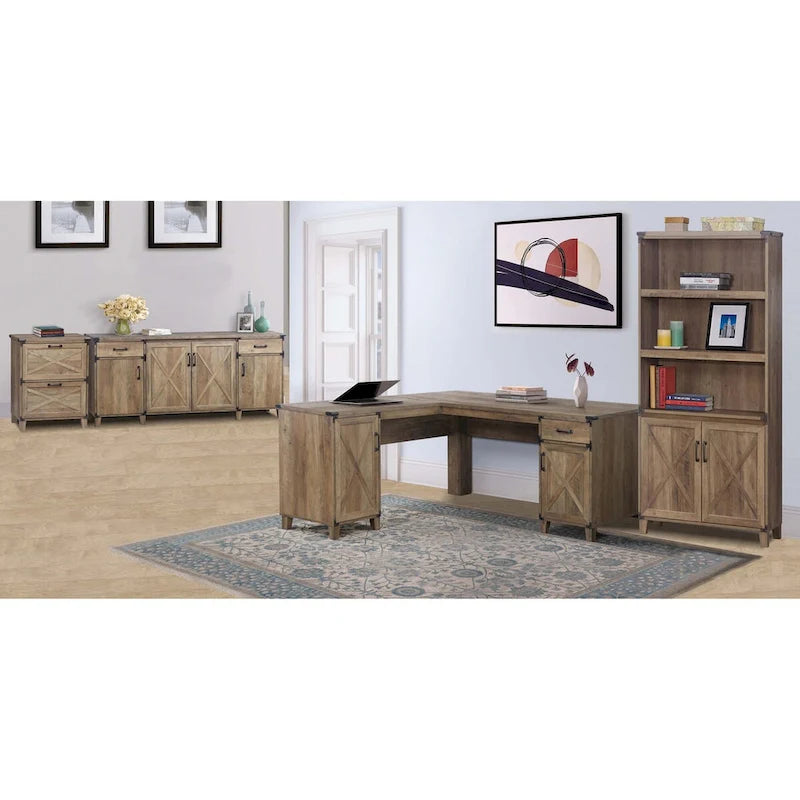 Bureau d'angle en chêne rustique Oxford Farmhouse